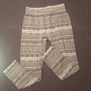 Fleece lined tribal print leggings